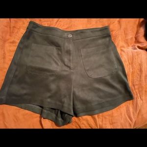 EUC Faux suede olive green shorts. Looks great with tights!